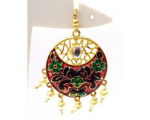 Meenakari Minakari Enamel Jhumka Jhumki Handmade Earrings Jewelry Drop Long E6